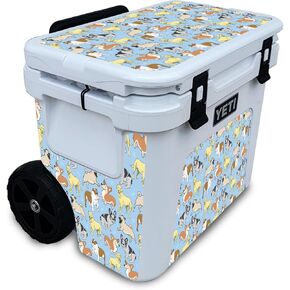 Cooler Skin Compatible with Yeti Roadie 32 Wheeled Cooler - Puppy Party - Premium 3M Vinyl Protective Wrap Decal Cover - Easy to Apply | Crafted in The USA by MightySkins