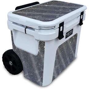 Glossy Glitter Cooler Skin Compatible with Yeti Roadie 32 Wheeled Cooler - Dark Shimmer Marble - Premium 3M Vinyl Protective Wrap Decal Cover - Easy to Apply | Crafted in The USA by MightySkins