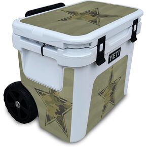 Cooler Skin Compatible with Yeti Roadie 32 Wheeled Cooler - Army Star - Premium 3M Vinyl Protective Wrap Decal Cover - Easy to Apply | Crafted in The USA by MightySkins