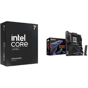 Intel Ultra 7 Desktop Processor 265K - 20 cores (8P+12E) & GIGABYTE Z890 Gaming X WIFI7 Intel Core Ultra (Series 2) LGA 1851 Motherboard, ATX, DDR5, 4X M.2, PCIe 5.0, USB4, WIFI7, 2.5GbE LAN,EZ-Latch