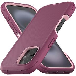 MMHUO Designed for iPhone 16 Case,3 Layers Military Grade Full Body Protection,[Without Screen Protector][Dustproof Port Protection] Shockproof Rugged Non Slip Hard Cover for iPhone 16,Black