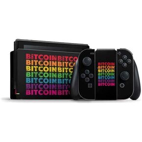 Skinit Decal Gaming Skin Compatible with Nintendo Switch Bundle - Originally Designed Rainbow Bitcoin Design