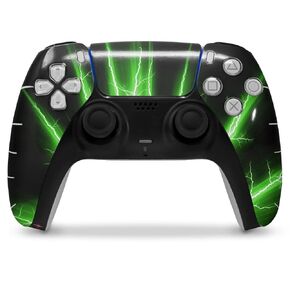 WraptorSkinz Skin Wrap compatible with Sony PS5 DualSense Controller Lightning Green (CONTROLLER NOT INCLUDED)