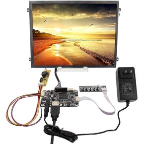 VSDISPLAY 10.4Inch IPS LCD 1024x768 Screen with Audio Controller Board & 12V DC 2A Power Adapter US Plug