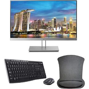 HP EliteDisplay E233 23 Inch 1920 x 1080 (1FH46A8#ABA) Full HD IPS LED Backlit Monitor Bundle with HDMI, VGA, DisplayPort, Gel Mouse Pad, MK270 Wireless Keyboard and Mouse Combo