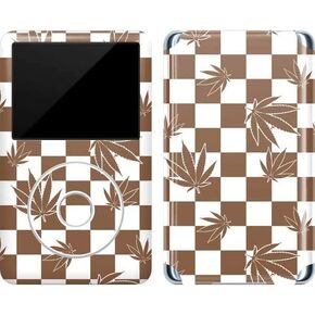 Skinit Decal MP3 Player Skin Compatible with iPod Classic (6th Gen) 80GB - Originally Designed Marijuana Brown Checkered Design