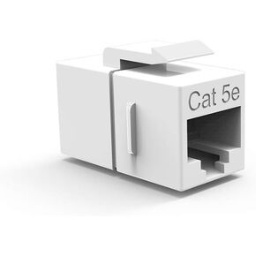 Cat.5E Inline Coupler w/Keystone Latch White