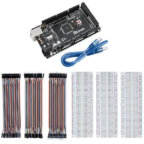 elegoo mega r3 لوحة atmega 2560 + كابل USB & elegoo 120pcs متعددة الألوان دوبونت وليث 3pcs blekboard 830 نقطة لحام pcb طقم