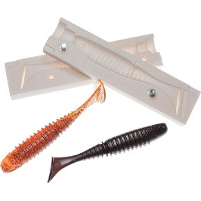 Authentic Handmade Rib Shad Bait Form 3.8"" Soft Plastic DIY Making Lure Craft, Small, White