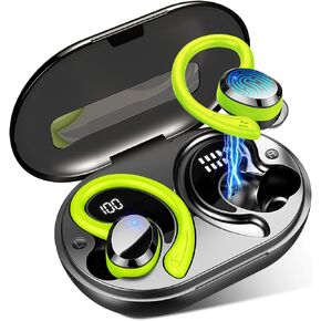 Wireless Earbuds Sport Bluetooth Headphones 5.4, 2025 Bluetooth Earbuds 4 HD Mic, Over-Ear Buds with Earhooks ENC Noise Canceling Earphones, 48Hrs Stereo, IP7 Waterproof Headset for Workout/Running