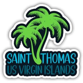 Squiddy Saint Thomas US Virgin Islands - Vinyl Sticker Decal for Phone, Laptop, Water Bottle (3" high)