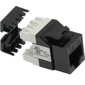Cat.5E RJ45 110 Type 180° Keystone Jack Black