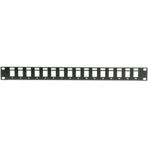 CableWholesale 1U Rackmount Keystone Rack Panel, 16 Port Blank Keystone Patch Panel, 19 Inch, 1 Unit