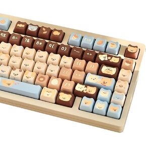 Sea Salt Cats and Dogs Themed Keycaps Dye Sublimation PBT, Mao Profile, 139 Keys Custom Keycaps for ANSI Layout, MX Switch Mechanical Gaming Keyboard
