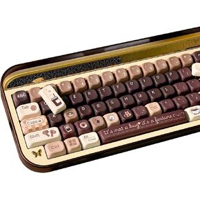 Programmer Coffee Theme keycap SOA Profile 150 Keys pbt Material Custom keycap Set Suitable for 61/87/104/108 Cherry MX Switch and Other Mechanical Keyboards