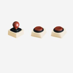 Personalized keycap Combination 1 Joystick+2 Buttons ABS Resin Material Hand-Painted (Black)