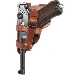 German Paratrooper Fallschirmjager P08 Luger Holster Brown Leather Left Hand Version Holster Only