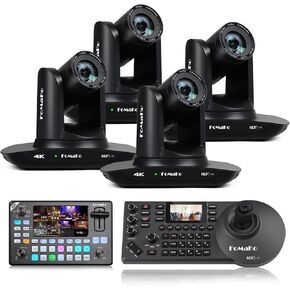 FoMaKo 4K PTZ Camera HDMI NDI AI Auto-Tracking Gen 3, 20X Optical Zoom,for Sports Live Streaming and Live Production Including Baseball, Tennis and Volleyball (K20UH NDIX4+KC602+KC608N)