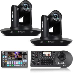 FoMaKo 4K PTZ Camera HDMI NDI AI Auto-Tracking Gen 3, 20X Optical Zoom,for Sports Live Streaming and Live Production Including Baseball, Tennis and Volleyball (K20UH NDIX2+KC602+KC608N)