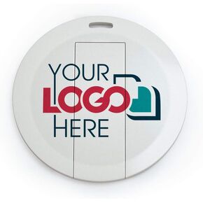 Custom Round Card USB Flash Drive Printed with Your Logo - Wholesale Bulk - 8GB 100 Pack