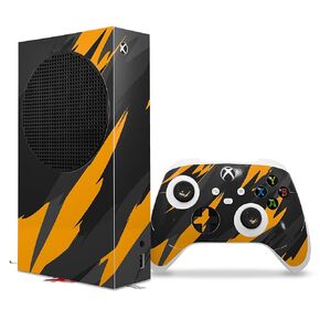 WraptorSkinz Skin Wrap compatible with the 2020 XBOX Series S Console and Controller Jagged Camo Orange (XBOX NOT INCLUDED)