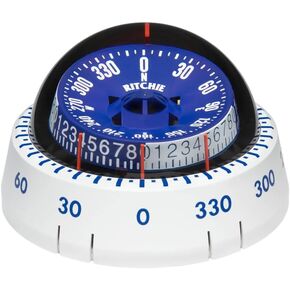 Ritchie Navigation XP-98W X-Port Tactician Surface Mount Compass, White with Blue Dial