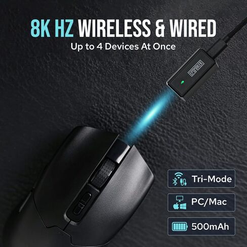 EPOMAKER Ajazz AK820 Pro 75% Mechanical Keyboard+Click Gaming Mouse Wireless 2.4Ghz/Bluetooth/Type-C in Saudi Arabia
