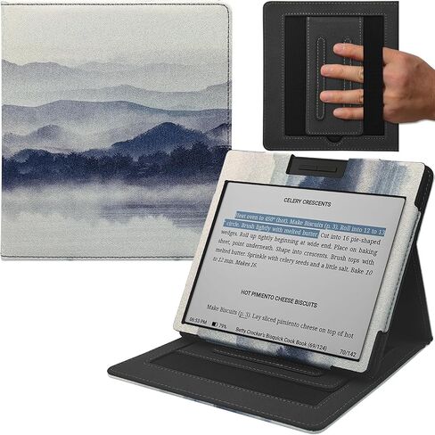 Double Stand Case for 7'' Onyx Boox Go 7 / Boox Tablet Go Color 7 (Gen II/Gen I 2025/2024) /Boox Page Cover with Elastic Pen Holder/Auto Sleep&Wake/Double Hand Strap (Black) in Saudi Arabia