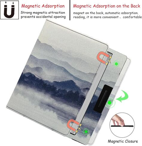 Double Stand Case for 7'' Onyx Boox Go 7 / Boox Tablet Go Color 7 (Gen II/Gen I 2025/2024) /Boox Page Cover with Elastic Pen Holder/Auto Sleep&Wake/Double Hand Strap (Black) in Saudi Arabia