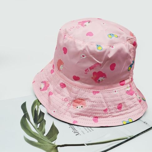 قبعة دلو Kawaii Kitty للنساء، قطن مطبوعة مزدوجة الجانب، قبعة دلو قابلة للعكس، قبعة صيد خفيفة الوزن عصرية، قبعة شمس in Kuwait