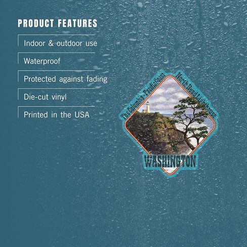 Die Cut Sticker North Head Lighthouse, Washington, The Columbia, Pacific Coast, Vinyl Sticker 1 to 3 inches (Waterproof Decal for Cars, Water Bottles, Laptops, Coolers), Small in Saudi Arabia