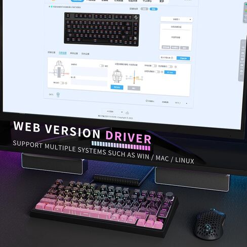 لوحة مفاتيح ألعاب Molgria X Skyloong 75 ٪ ، GK75 HE USB لوحة مفاتيح ميكانيكية مملوكة للمغنطة مع USB مع ملف تعريف ملف تعريف مزدوج PBT ، إضاءة خلفية RGB المواجهة جنوبًا (خط Blackberry Horizon) in Saudi Arabia