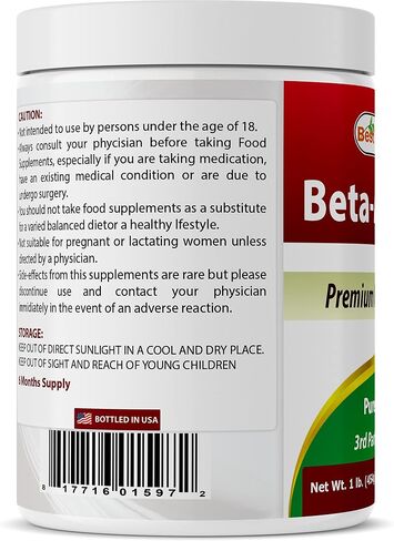 Best Naturals Beta Alanine Pure Powder 1 Pound (1 LB (Pack of 1)) in Saudi Arabia