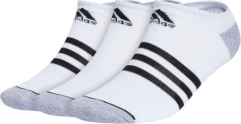 adidas Men's 3-Stripe No Show Socks with Arch Compression for a Secure fit (3-Pair), Black/Onix Grey/White, Large in Saudi Arabia