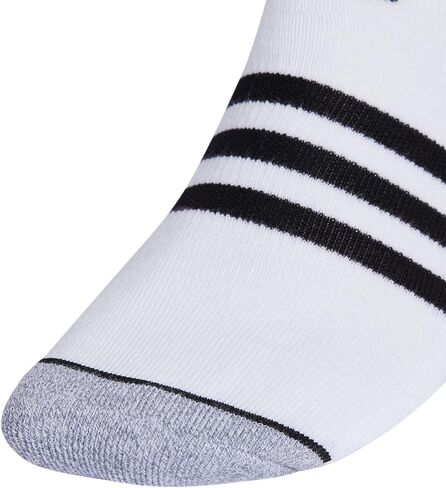 adidas Men's 3-Stripe No Show Socks with Arch Compression for a Secure fit (3-Pair), Black/Onix Grey/White, Large in Saudi Arabia