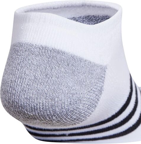 adidas Men's 3-Stripe No Show Socks with Arch Compression for a Secure fit (3-Pair), Black/Onix Grey/White, Large in Saudi Arabia
