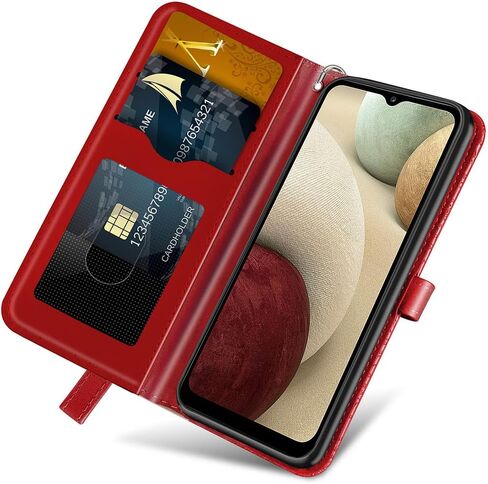 MEUPZZK Samsung Galaxy A54 5G Case, Samsung A54 5G Wallet Case, Embossed Tree Premium PU Leather [Kickstand] [Card Slots] [Wrist Strap] [Folio Flip] [6.4 inch] Phone Cover for Samsung A54 5G (R-Red) in Saudi Arabia