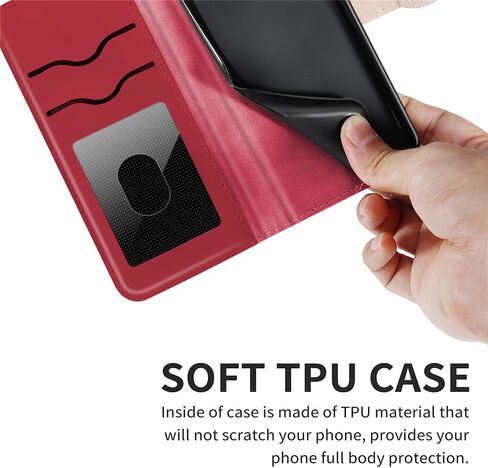 MEUPZZK Samsung Galaxy A54 5G Case, Samsung A54 5G Wallet Case, Embossed Tree Premium PU Leather [Kickstand] [Card Slots] [Wrist Strap] [Folio Flip] [6.4 inch] Phone Cover for Samsung A54 5G (R-Red) in Saudi Arabia