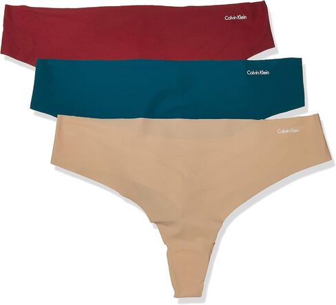 Calvin Klein Invisibles 3-Pack Thong Light Caramel/Power Plum/Black, s in Saudi Arabia