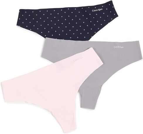 Calvin Klein Invisibles 3-Pack Thong Light Caramel/Power Plum/Black, s in Saudi Arabia