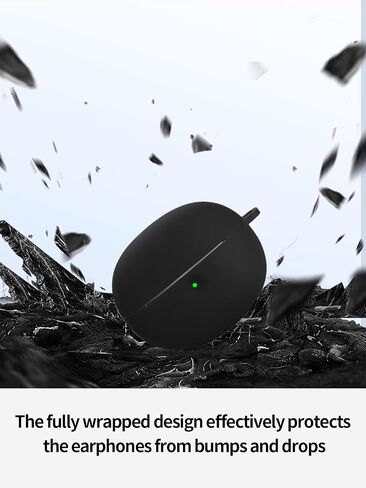 Compatible with Baseus Bowie MC1 Pro True Wireless Noise Cancelling Earphones,Premium Silicone Shockproof Protection Skin Touch Charging Port Accessible, Front LED Visible with Lanyard,Black. in Saudi Arabia