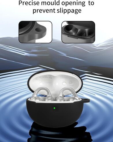 Compatible with Baseus Bowie MC1 Pro True Wireless Noise Cancelling Earphones,Premium Silicone Shockproof Protection Skin Touch Charging Port Accessible, Front LED Visible with Lanyard,Black. in Saudi Arabia