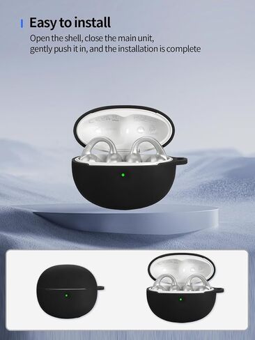 Compatible with Baseus Bowie MC1 Pro True Wireless Noise Cancelling Earphones,Premium Silicone Shockproof Protection Skin Touch Charging Port Accessible, Front LED Visible with Lanyard,Black. in Saudi Arabia