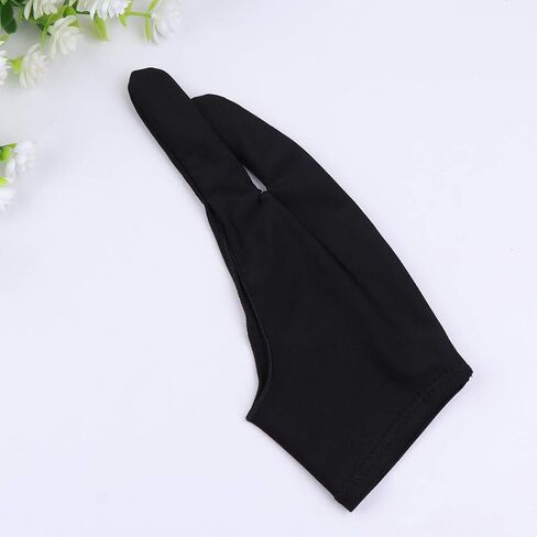 2pcs قفازات سوداء رسمتين من الأصابع منحنيين للفنانين s -sweat للرسم الرقمي والكمبيوتر اللوحي استخدم مادة دنة مريحة in Saudi Arabia