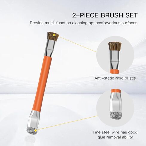 فرشاة تنظيف اللوحة الأم للهاتف GTHUNDER قطعتان، فرشاة صلبة آمنة مزدوجة الرأس مضادة للكهرباء الساكنة، فرشاة تنظيف اللوحة الأم والأدوات للكمبيوتر، والهاتف المحمول، والساعة وما إلى ذلك، منظف لوحة الدائرة - أزرق + برتقالي in Kuwait