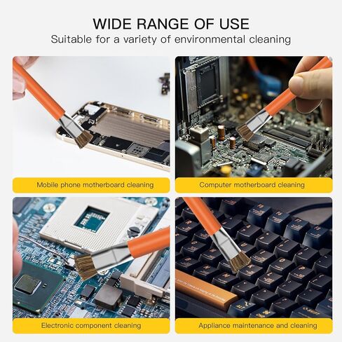 فرشاة تنظيف اللوحة الأم للهاتف GTHUNDER قطعتان، فرشاة صلبة آمنة مزدوجة الرأس مضادة للكهرباء الساكنة، فرشاة تنظيف اللوحة الأم والأدوات للكمبيوتر، والهاتف المحمول، والساعة وما إلى ذلك، منظف لوحة الدائرة - أزرق + برتقالي in Kuwait