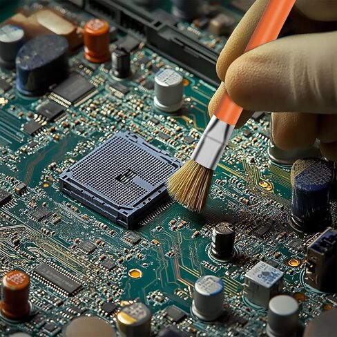 فرشاة تنظيف اللوحة الأم للهاتف GTHUNDER قطعتان، فرشاة صلبة آمنة مزدوجة الرأس مضادة للكهرباء الساكنة، فرشاة تنظيف اللوحة الأم والأدوات للكمبيوتر، والهاتف المحمول، والساعة وما إلى ذلك، منظف لوحة الدائرة - أزرق + برتقالي in Kuwait