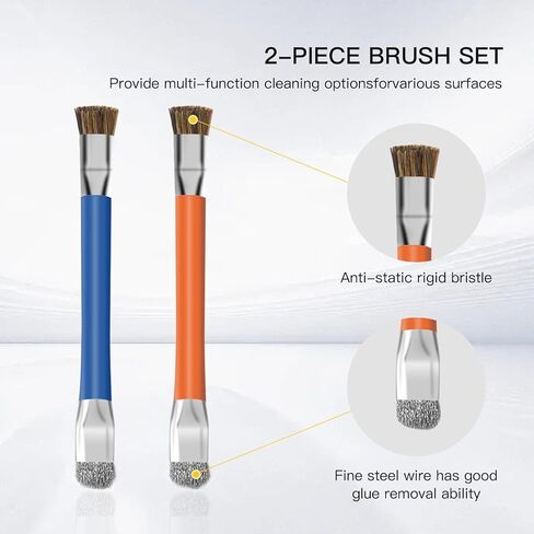 GTHUNDER 2pcs Phone Motherboard IC Cleaning Brush,Double Head Anti-Static ESD Safe Hard Brush,Motherboard and Tools Cleaning Brush for Computer,Mobile Phone,Watch Etc Circuit Board Cleaner-Blue+Orange in Saudi Arabia