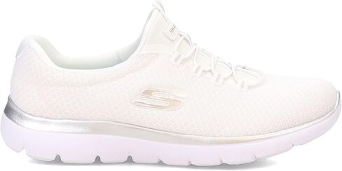 Skechers womens Summits Sneaker, White/Silver, 5 US in Saudi Arabia