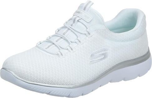 Skechers womens Summits Sneaker, White/Silver, 5 US in Saudi Arabia